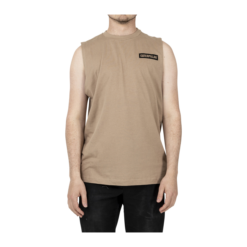 Caterpillar Icon Muscle Philippines - Mens Tank - Brown 31428NGFV